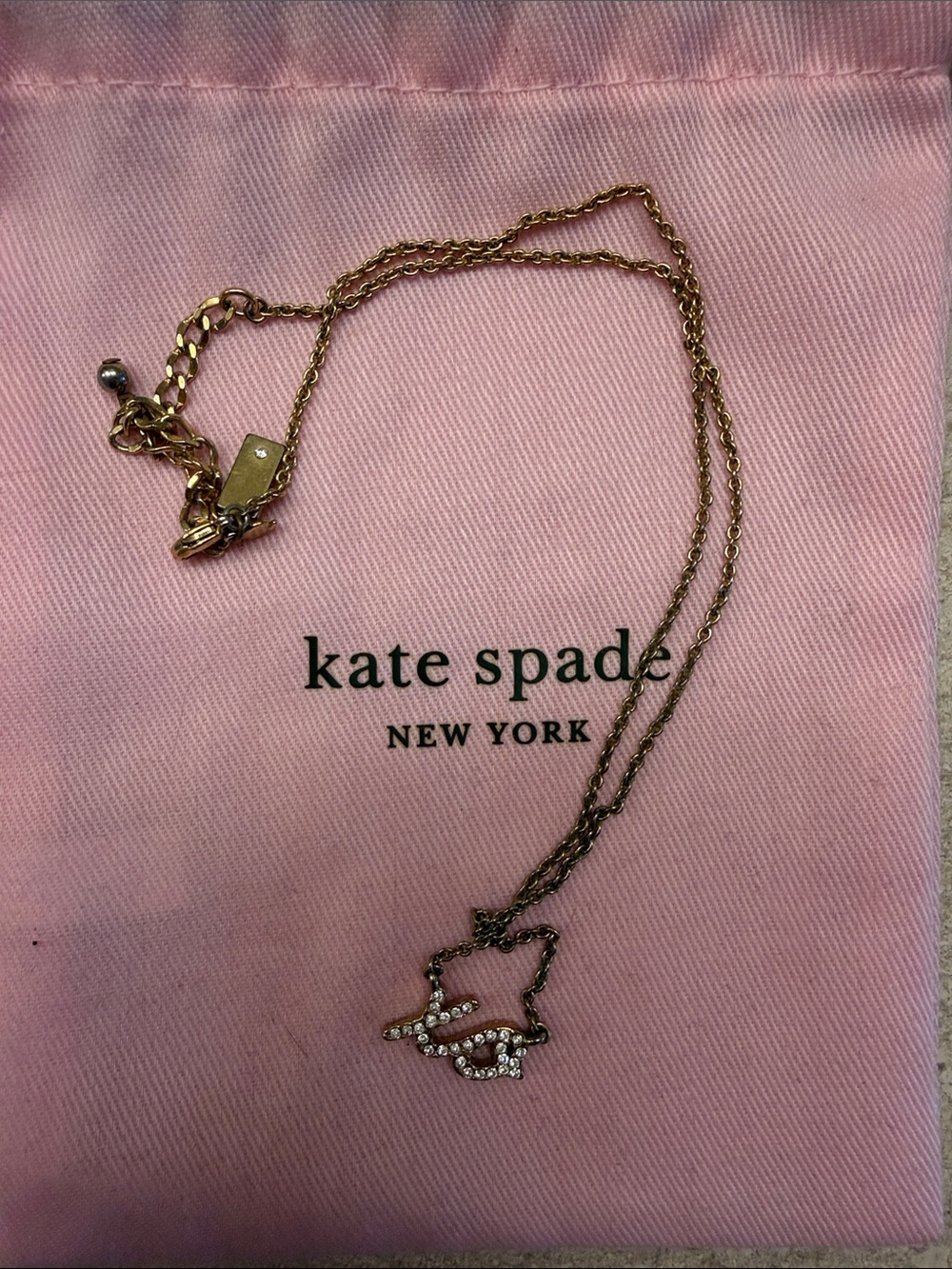 Kate Spade New York Gold Crystal 'XO’ Pendant Necklace